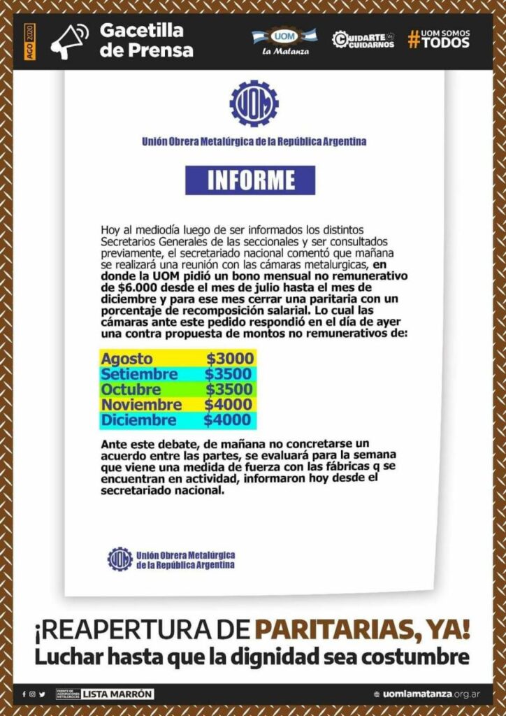 Exigencias de la UOM